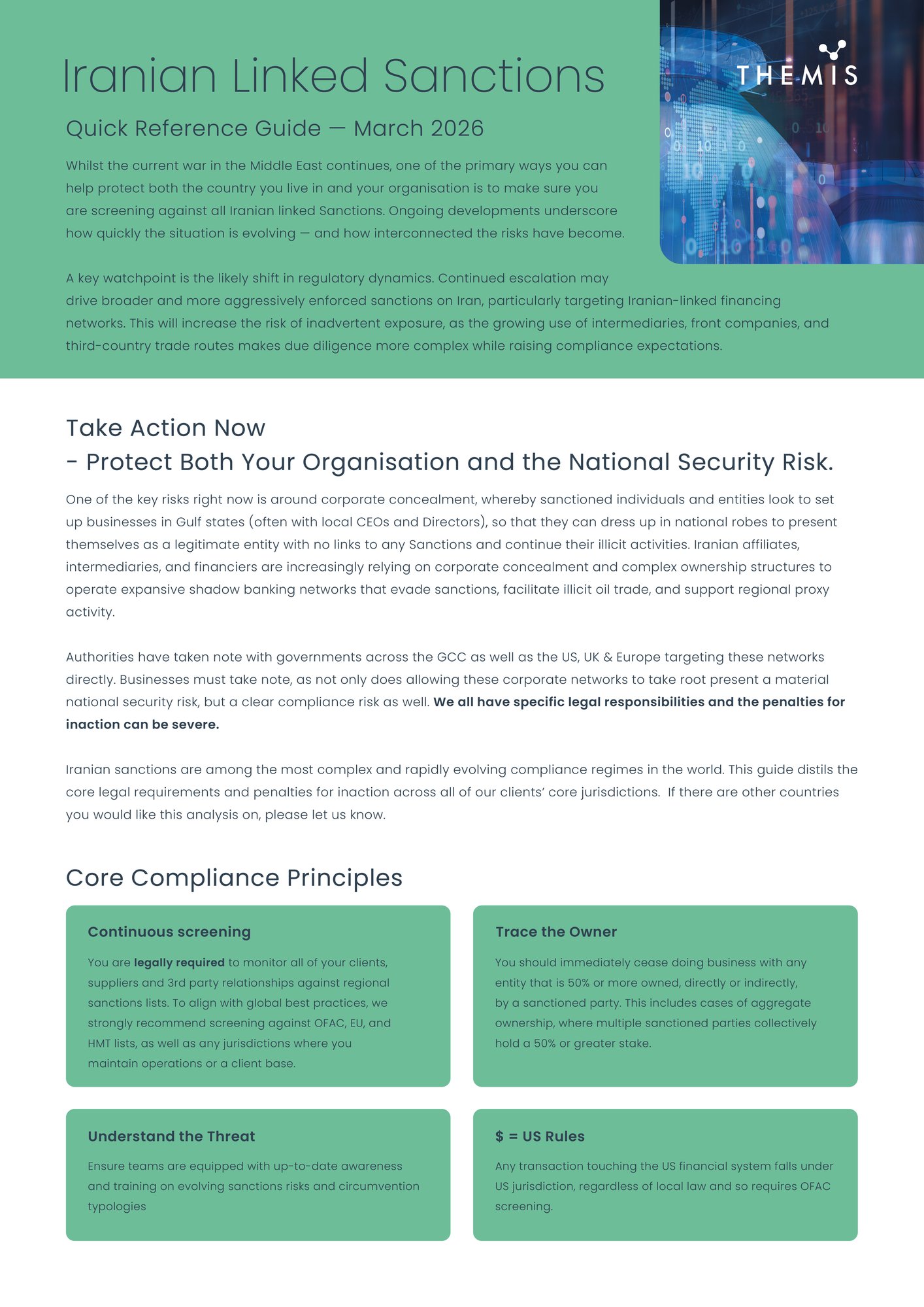 TTBT - CA - Iran Sanctions - Quick Reference Guide - Global